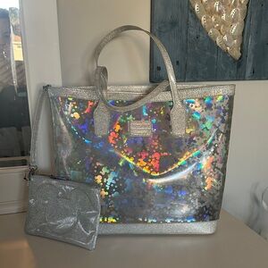 Disney Loungefly Holographic Tote Bag with Silver Accents